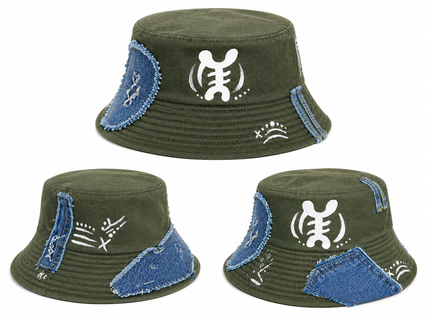 Frayed crown bucket hat