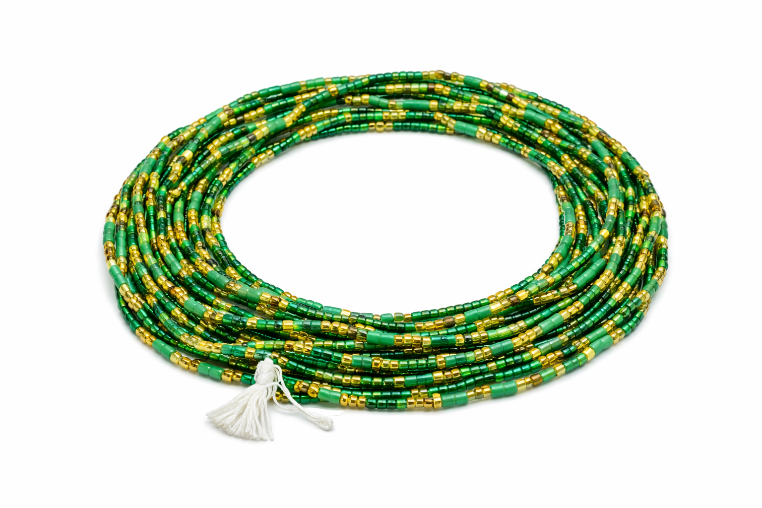 Ghanaian waist beads- Emerald Wealth