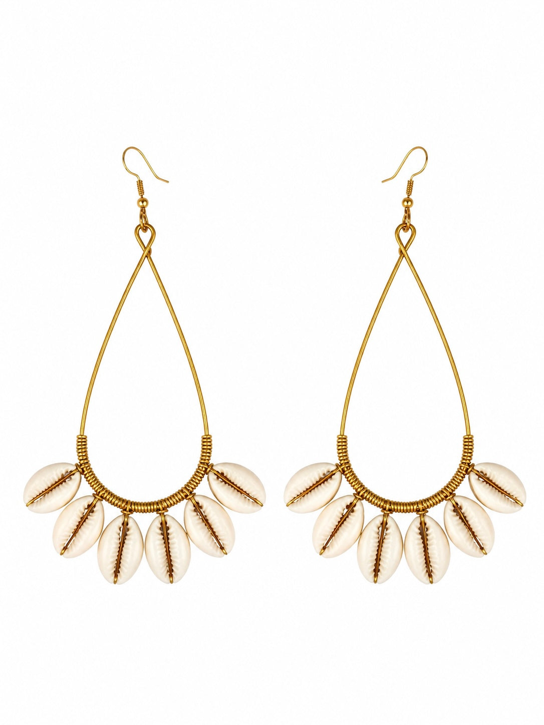 Cowrie Crown Drop Earrings