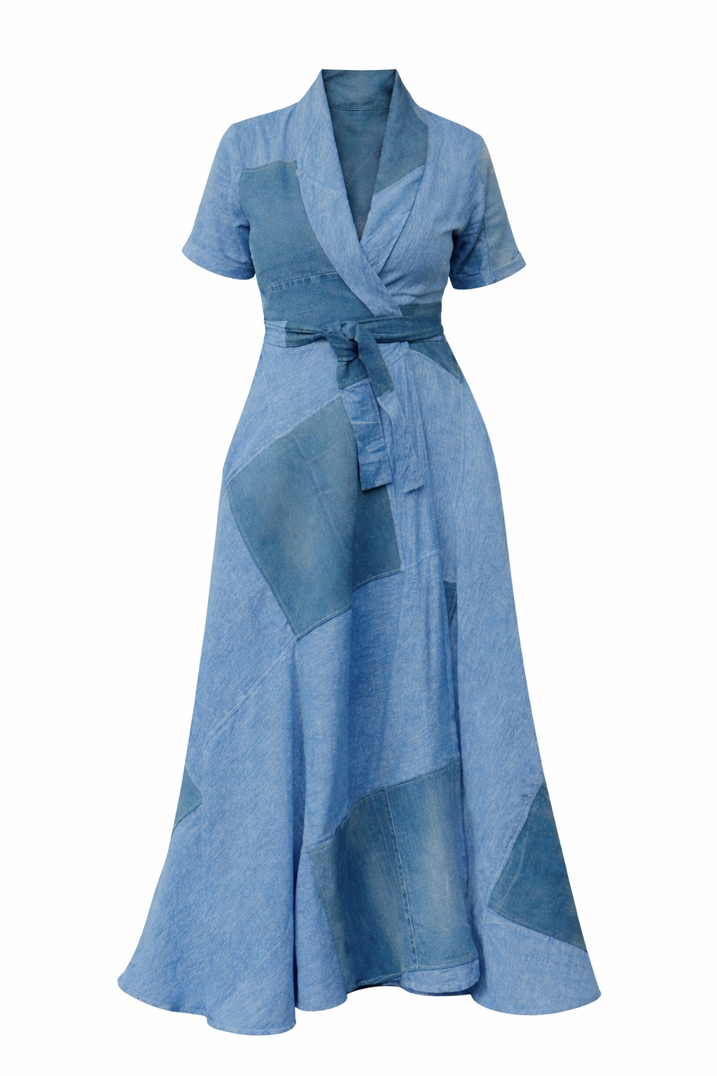 Denim wrap dress