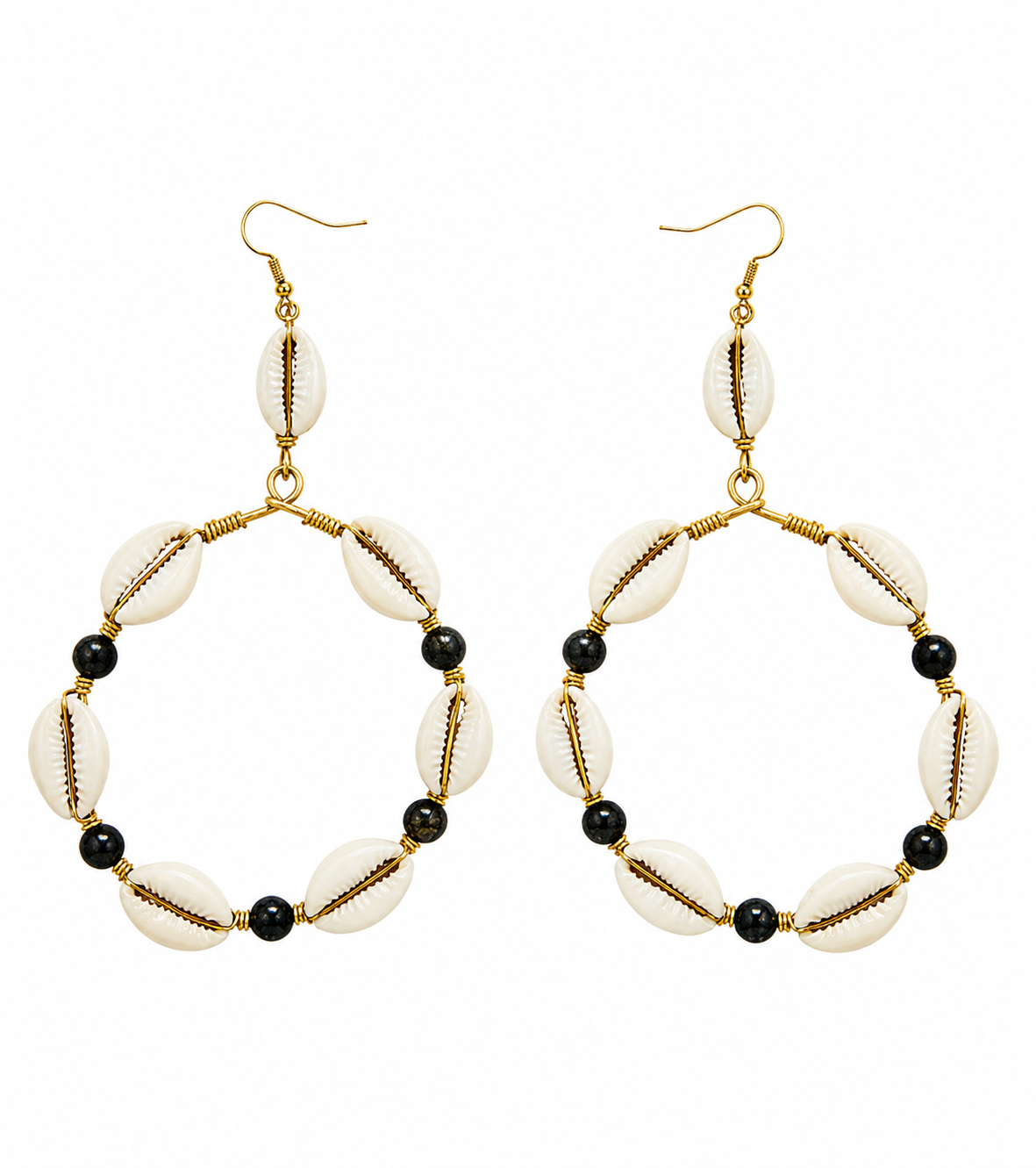 Cowrie Circle Hoops